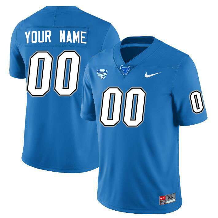 Custom Buffalo Bulls Name And Number College Football Jerseys Stitched Sale-Blue